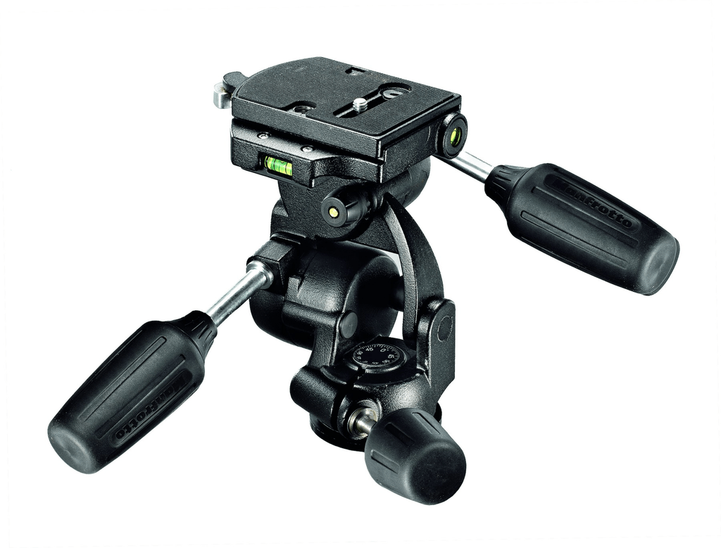 Manfrotto 3-Way Pan/Tilt Tripod Head With Rc4 Quick Release Plate