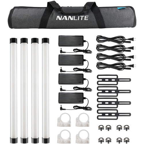 Nanlite Pavotube Ii 15X 2' Rgbww Led Pixel Tube With Internal Battery 4 Light Kit