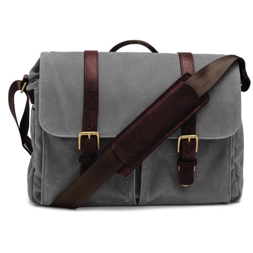 Ona Brixton Camera/Laptop Messenger Bag (Canvas, Smoke)