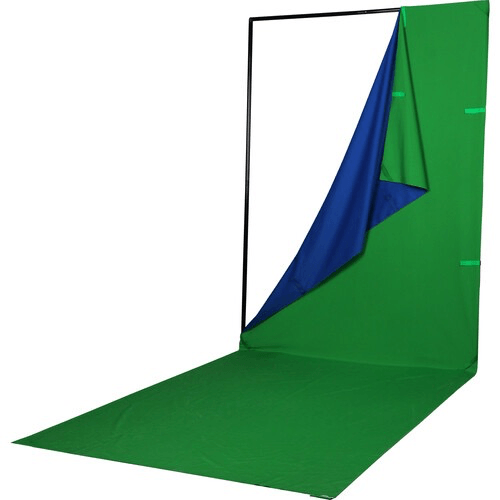 Phottix 4-In-1 Q-Drop Collapsible Backdrop Kit (4.92' X 13.1', Green, Black, Blue, White)