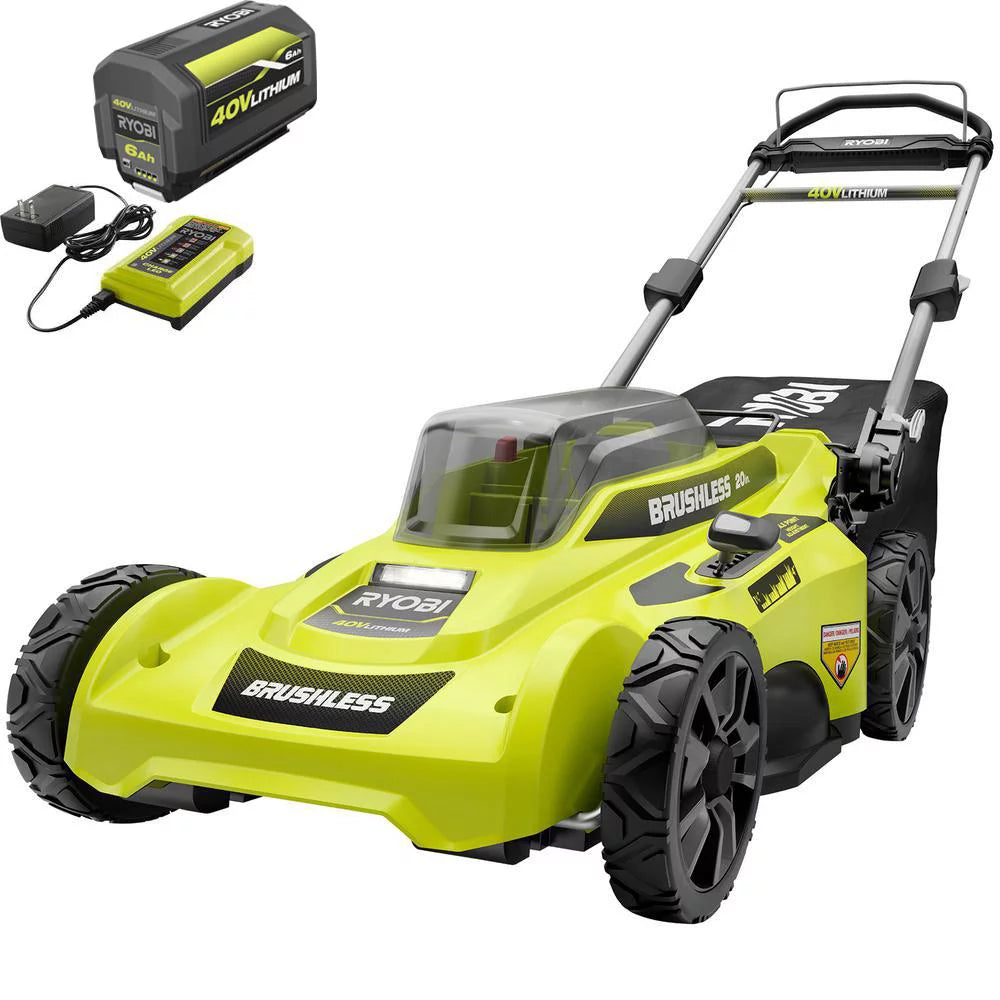 RYOBI 20 in. 40-Volt 6.0 Ah Lithium-Ion Battery Brushless Cordless Walk