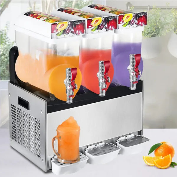 45L Commercial 3Tank Frozen Drink Slush Slushy Making Machine Smoothie Ice Maker