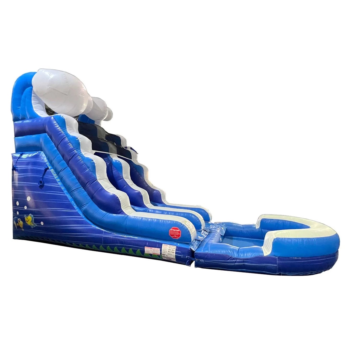 Premium Inflatable Water Slide For Kids 15 Ft Blue Wave Bouncer with Blower