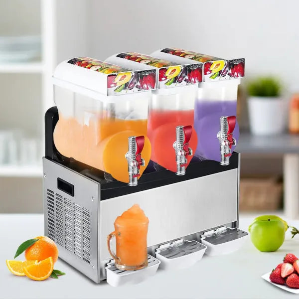 45L Commercial 3Tank Frozen Drink Slush Slushy Making Machine Smoothie Ice Maker