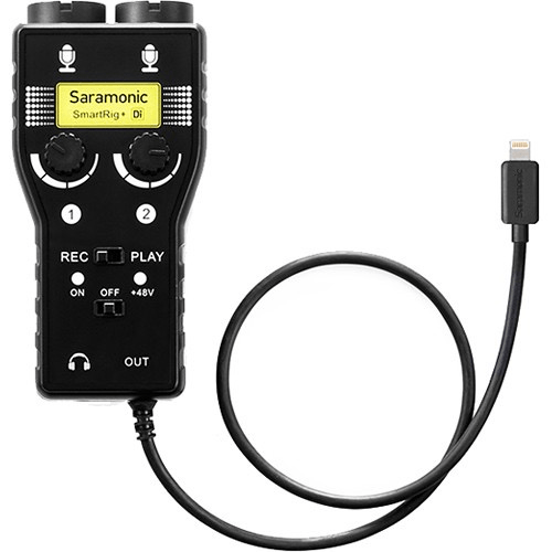 Saramonic Smartrig+ Di, Two-Channel Mic And Guitar Interface With Lightning Connector For Ios Devices