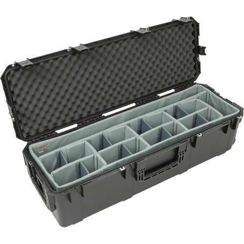 Skb Iseries 4213-12 Waterproof Case With Wheels With Think Tank-Designed Lighting/Stand Dividers & Lid Foam (Black)