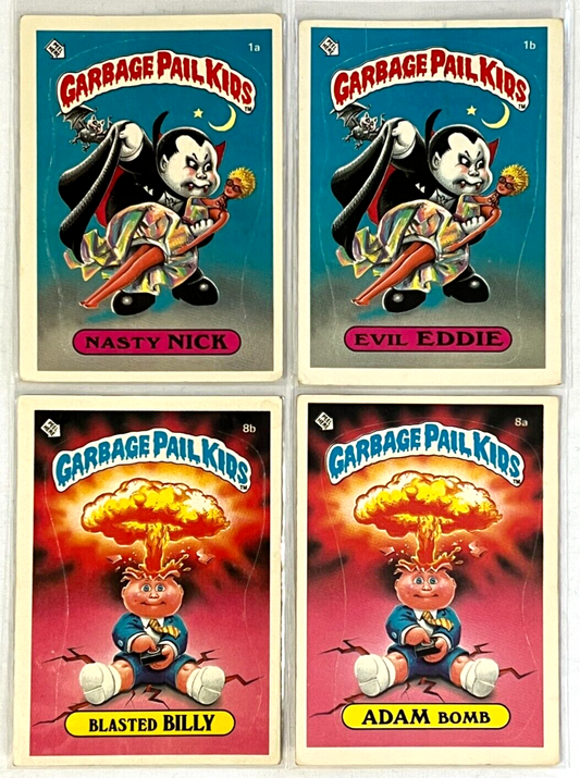 Topps 1985 Garbage Pail Kids Original 1ST SERIES 1 OS1 GLOSSY Set GPK Adam Bomb