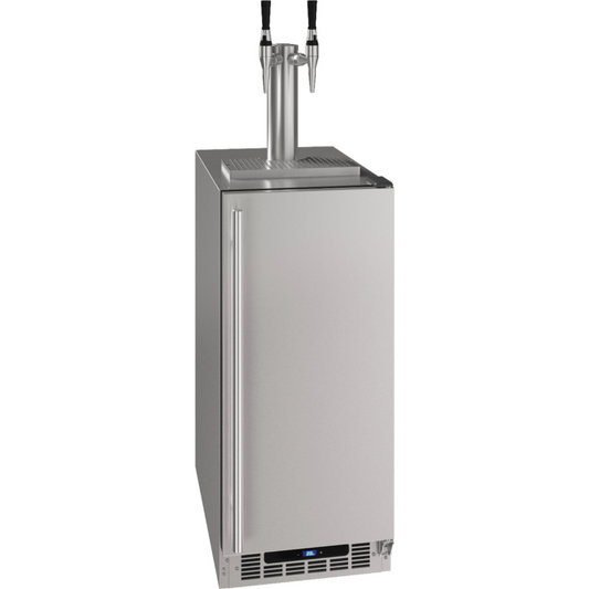 U-Line - 3.6 Cu. Ft. 2-Tap Beverage Cooler And Kegerator - Stainless Steel