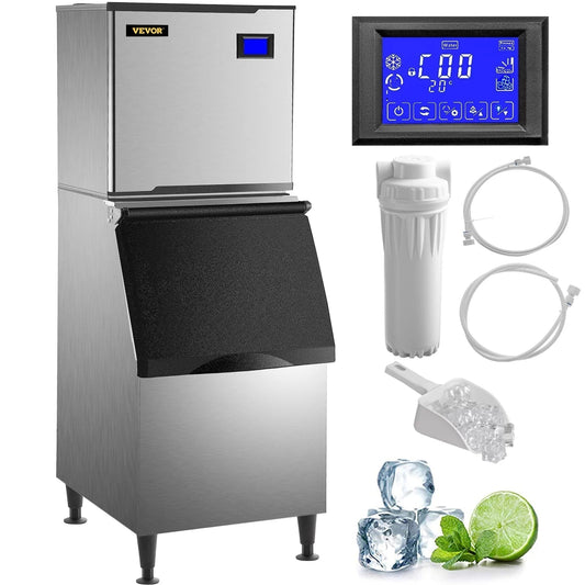 VEVOR 110V Commercial Ice Maker 360lbs/24H, Industrial Modular Stainless Steel